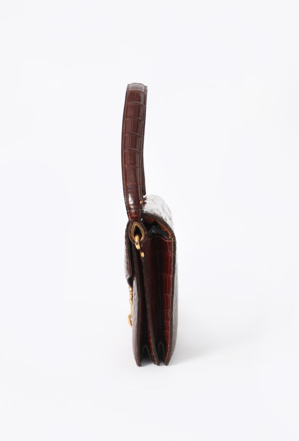 Hermès Vintage Brown Porosus Cordelière Bag - 5