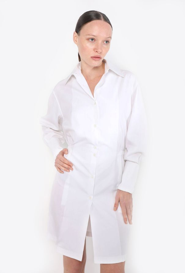 Alaïa Cinched Poplin Shirt Dress - 1