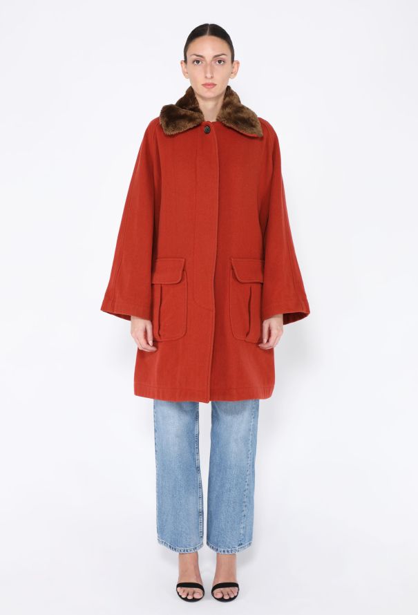 Romeo Gigli '90s Faux Shearling Peacoat - 1