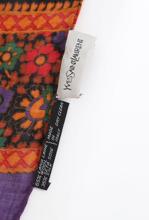 Saint Laurent Vintage Floral Paisley Scarf - 7 Saint Laurent Vintage Floral Paisley Scarf - 7