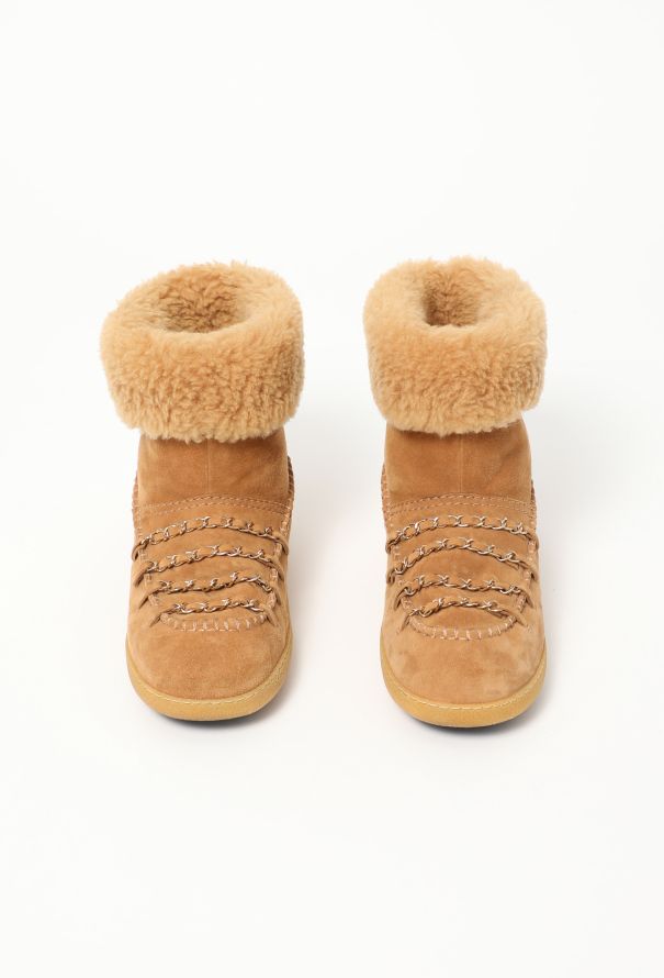 Chanel 2022 Shearling Chainlink 'CC' Boots - 3 Chanel 2022 Shearling Chainlink 'CC' Boots - 3