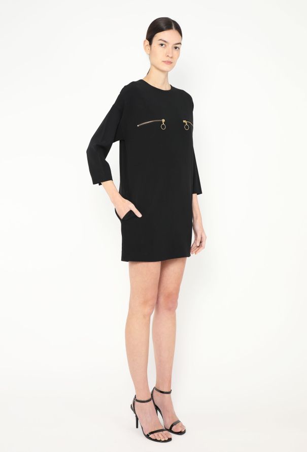 Céline 2010 Black Crêpe Zip Tunic - 3 Céline 2010 Black Crêpe Zip Tunic - 3