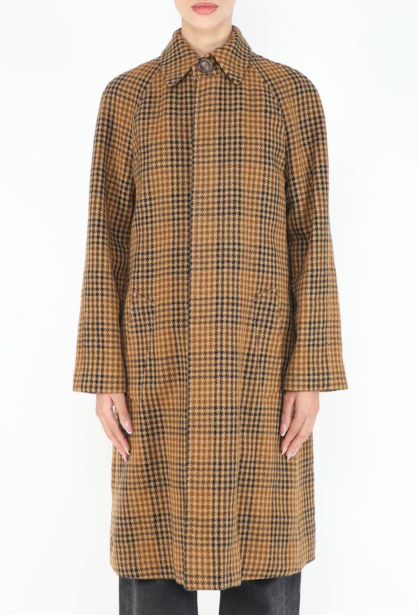 Saint Laurent 2014 Houndstooth Plaid Coat - 4