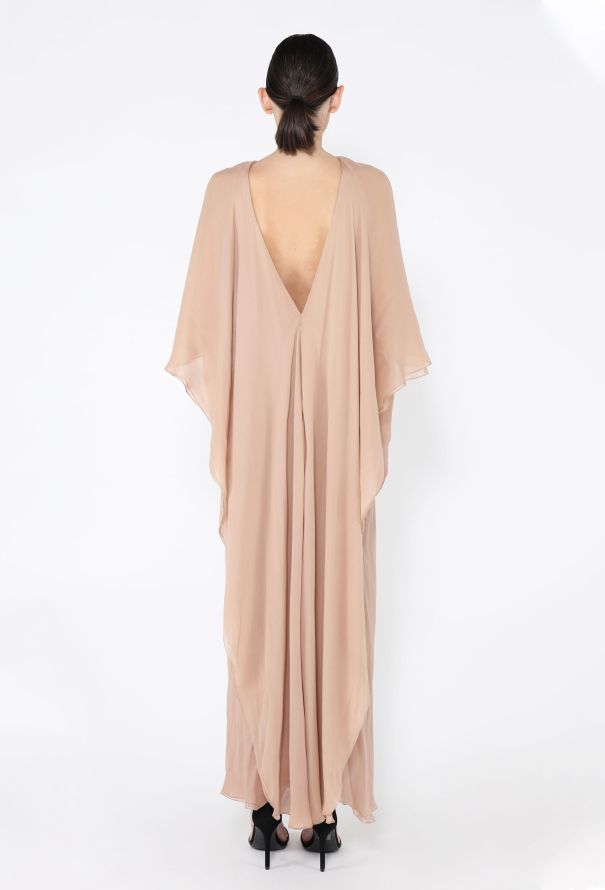 Halston RARE Early '70s Chiffon Cape Gown - 4