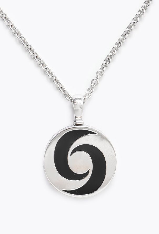 Bulgari 18k White Gold, Steel & Onyx Optical Illusion Pendant - 1