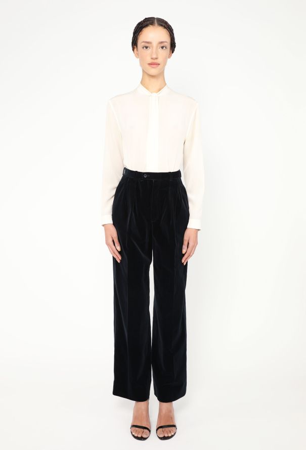 Saint Laurent '70s Straight-Leg Velvet Trousers - 2 Saint Laurent '70s Straight-Leg Velvet Trousers - 2