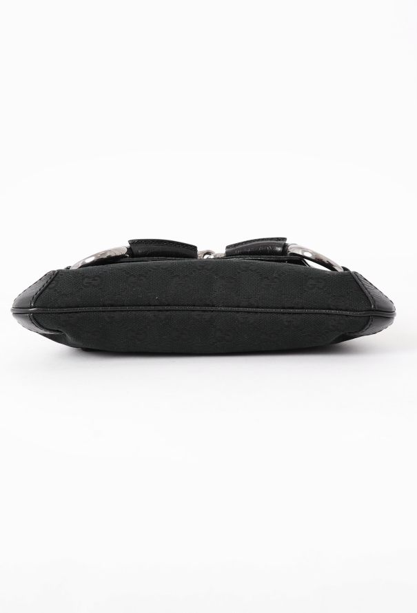 Gucci Black Horsebit Monogram Bag - 6