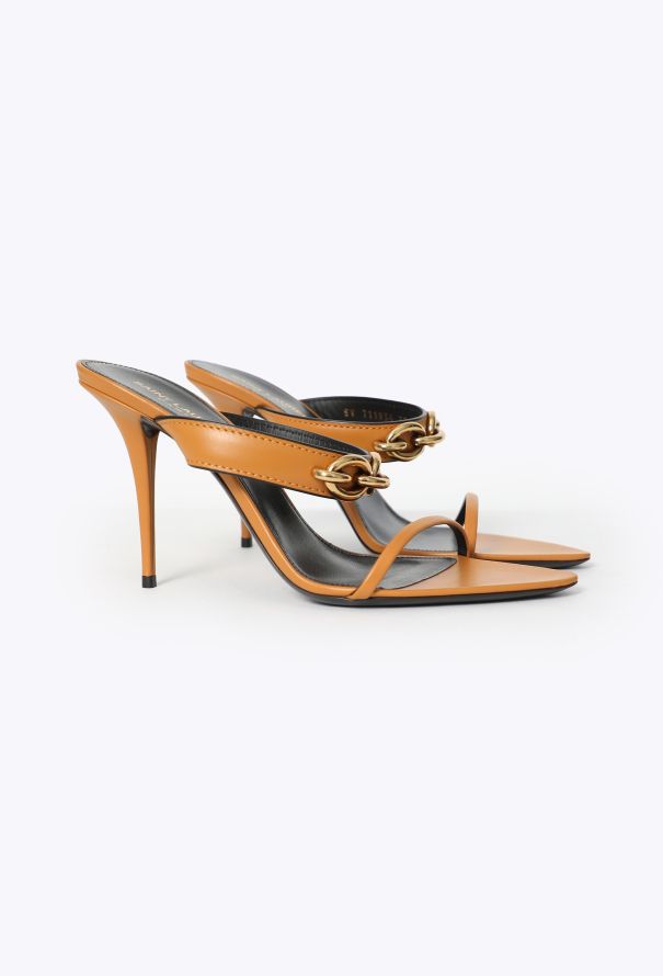 Saint Laurent Gippy 95 Chainlink Mules - 3