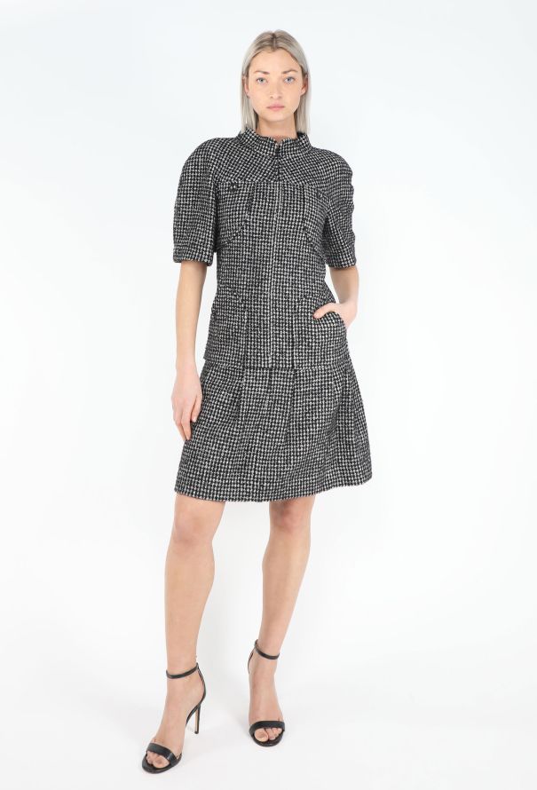 Chanel 2014 Tweed Houndstooth Dress - 3
