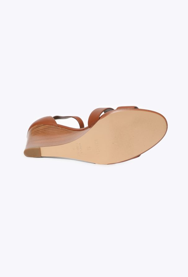 Hermès Legend Calfskin Wedge Sandals - 5
