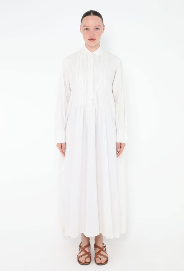 Antique 1920s Cotton Pintuck Dress - 1