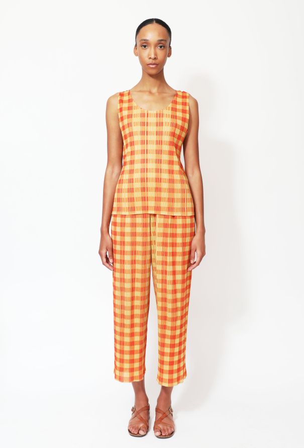 Louis Vuitton 2014 Plaid Print Romper - Yellow, 11 Rise Jumpsuits