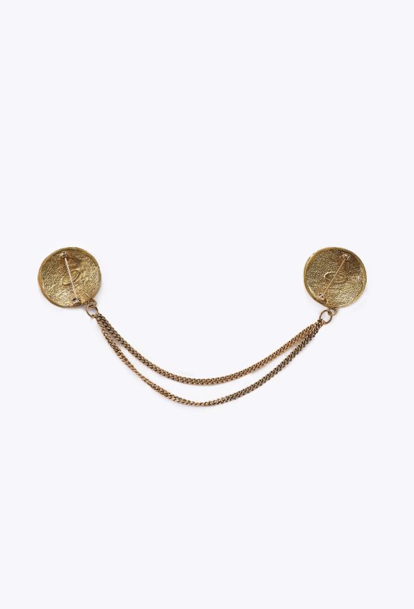 Chanel Double Medallion Chain Brooch, 1980s - 4