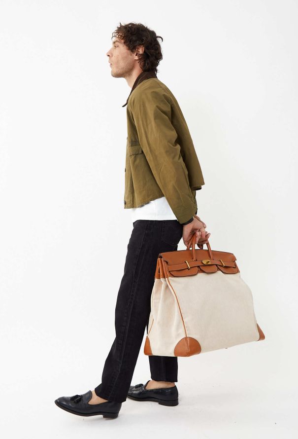 Hermès Leather & Toile H Haut à Courroies 55 - 1