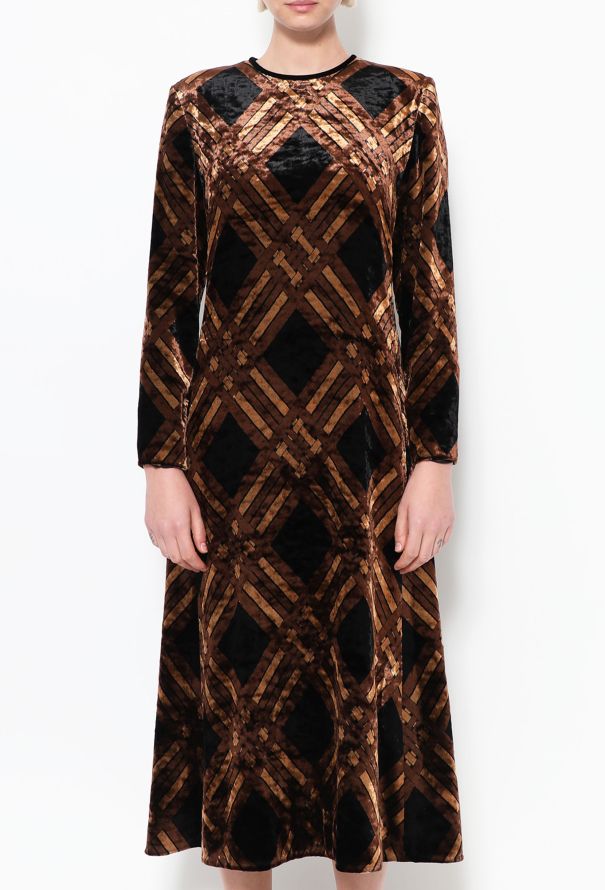 Saint Laurent Pre-Fall 2021 Velvet Intarsia Dress - 3