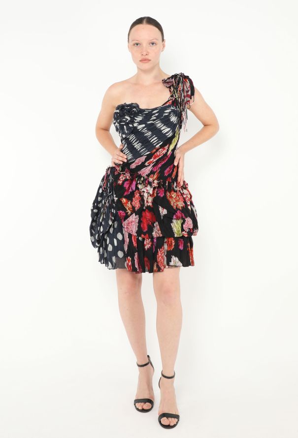 Christian Lacroix S/S 2009 One-Shoulder Patchwork Dress - 4 Christian Lacroix S/S 2009 One-Shoulder Patchwork Dress - 4