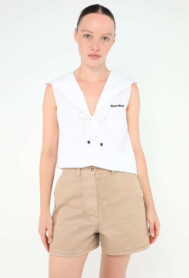 Miu Miu 2024 Poplin Sailor Top - 1