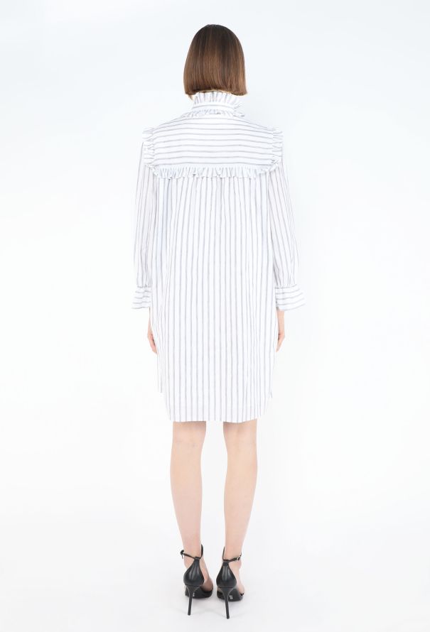 Céline Striped Ruffled Linen Dress, 2020 - 4