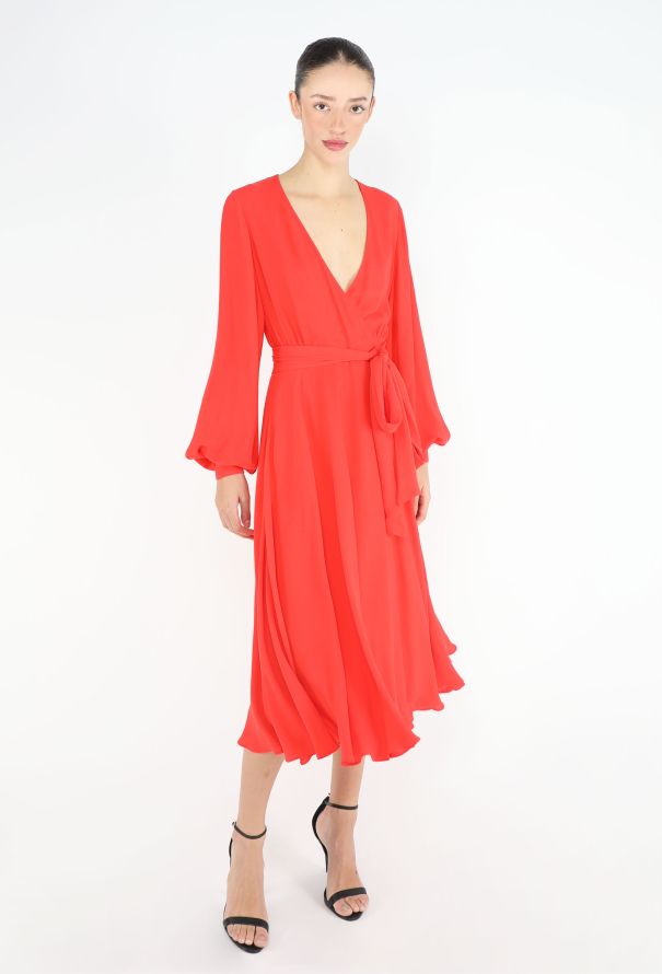 Valentino Classic Belted Silk A-Line Dress - 3