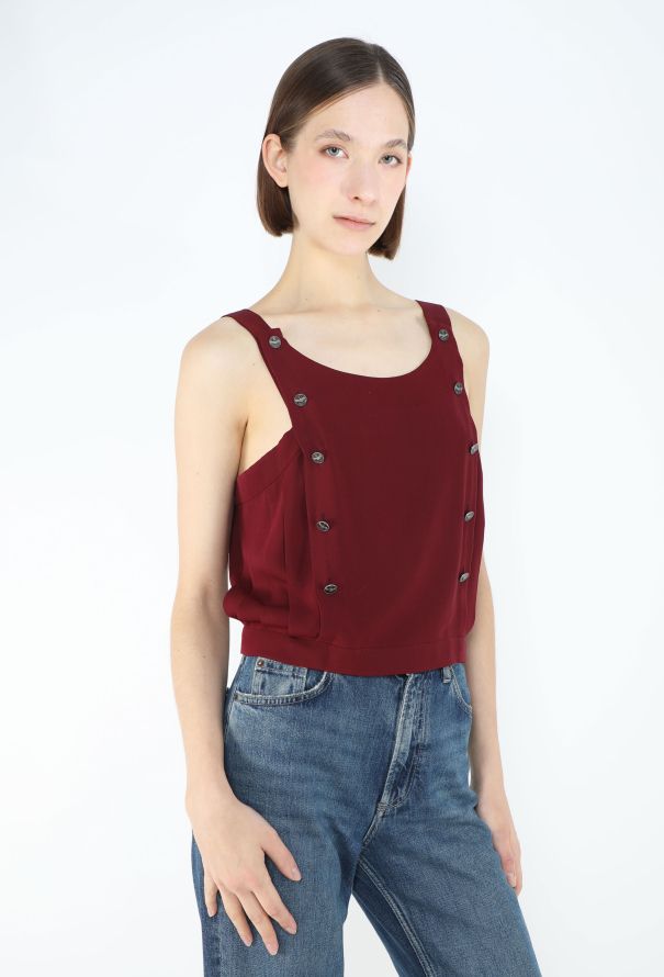 Chanel 2008 Pleated Silk Cropped Top - 3