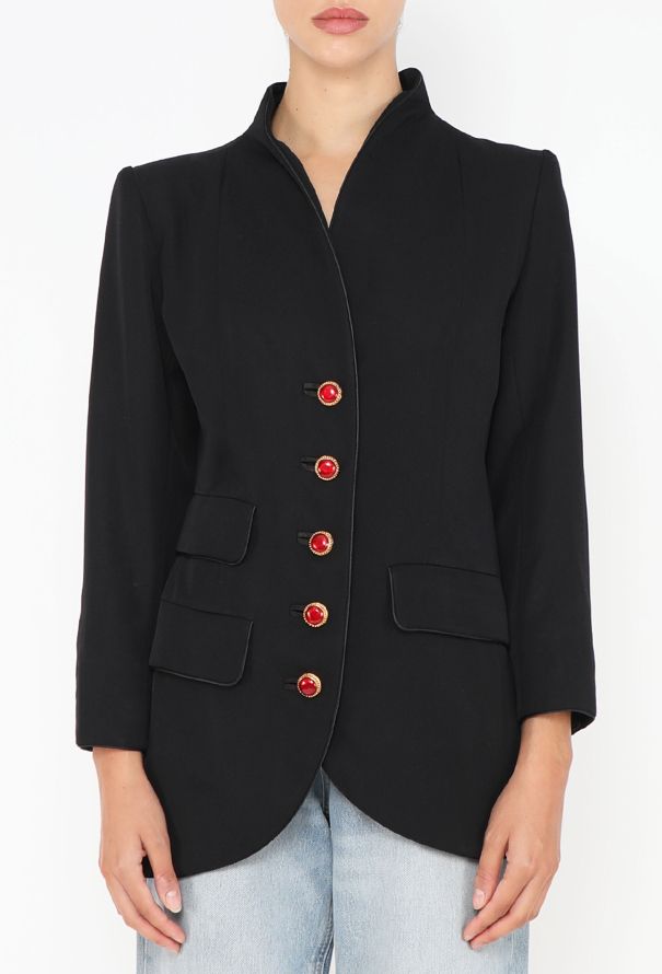 Saint Laurent 1996 Embellished Cabochon Blazer - 4