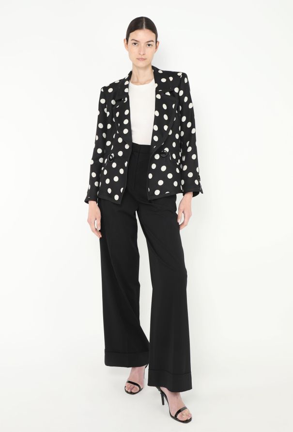 Saint Laurent 1990 Silk Polka Dot Blazer - 5