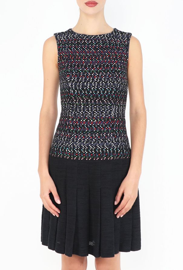 Chanel 2016 Tweed Pleated Skater Dress - 2