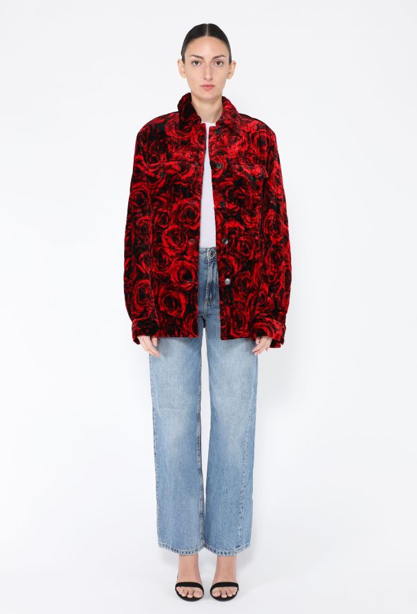 Dries Van Noten F/W 2021 Velvet Rose Printed Jacket - 4