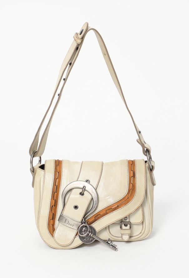 Dior White Mini Gaucho Shoulder Bag - 1