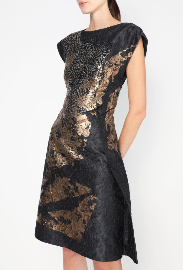 Bottega Veneta Pre-Fall 2014 Metallic Appliqué Dress - 1