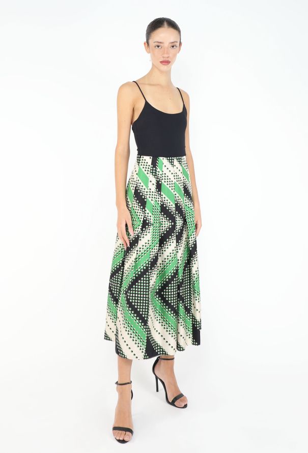 Gucci Resort 2021 Graphic Silk Skirt - 4