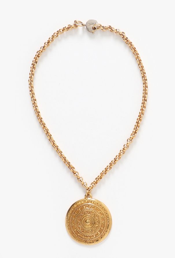 Saint Laurent Collector 1977 Engraved Medallion Necklace - 1