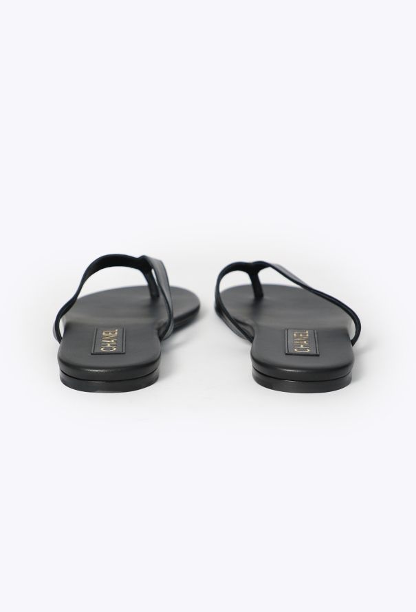 Chanel 2025 Classic Leather ‘CC’ Flip-Flops - 4