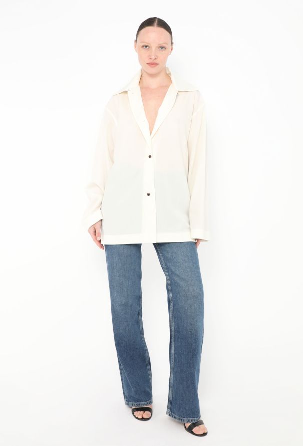 The Row 2023 Rigel Crêpe Shirt - 3 The Row 2023 Rigel Crêpe Shirt - 3