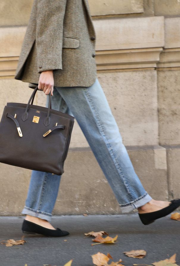Hermès Ebène Mysore HAC Birkin 35 - 2 Hermès Ebène Mysore HAC Birkin 35 - 2