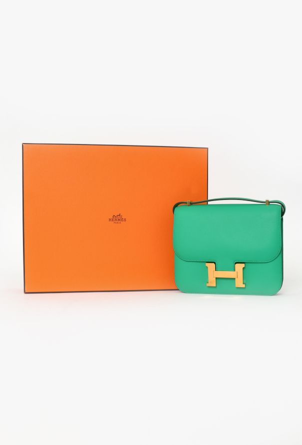 Hermès Menthe Swift Mini Constance III - 12