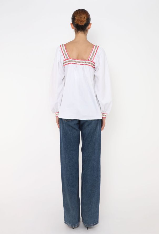 Saint Laurent Rare S/S 1977 Embroidered Peasant Top - 4 Saint Laurent Rare S/S 1977 Embroidered Peasant Top - 4