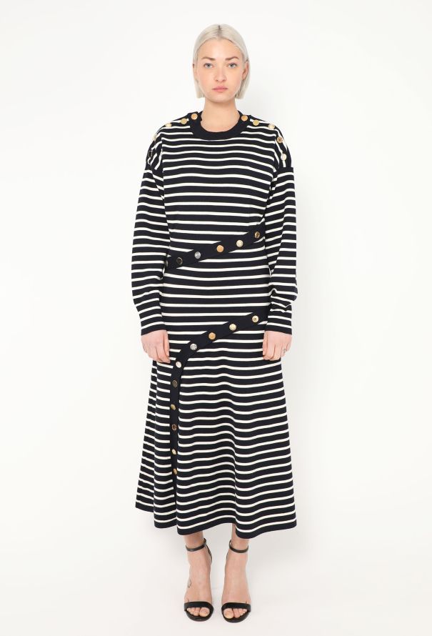 Alexander McQueen 2021 Marinière Embossed Trim Dress - 1
