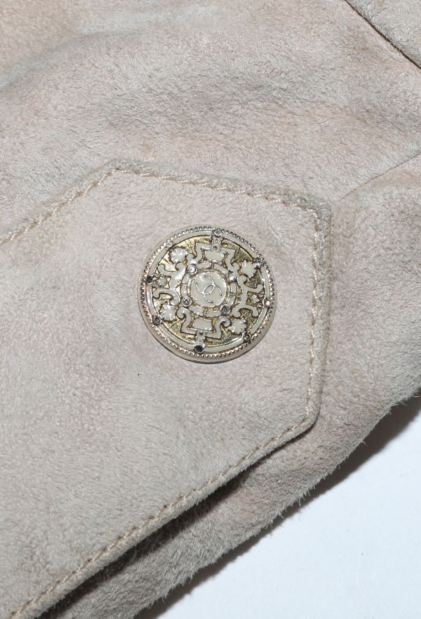Chanel Suede Cropped Épaulette Jacket - 8