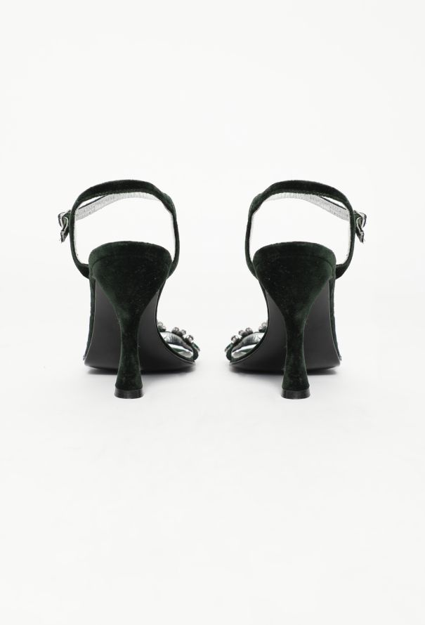 Dolce & Gabbana Jewel Embellished Velvet Sandals - 5