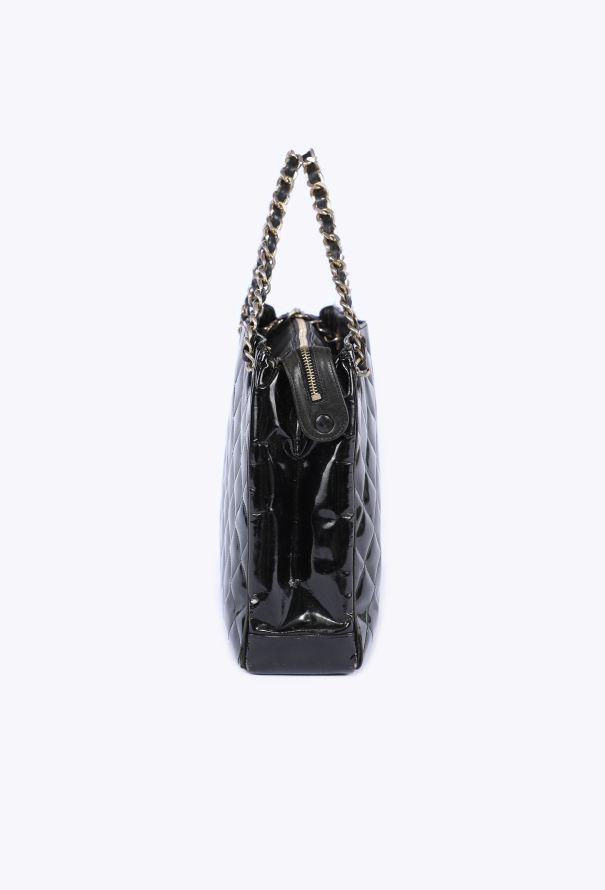 Chanel Patent Leather Quilted Tote, 1980s - 3