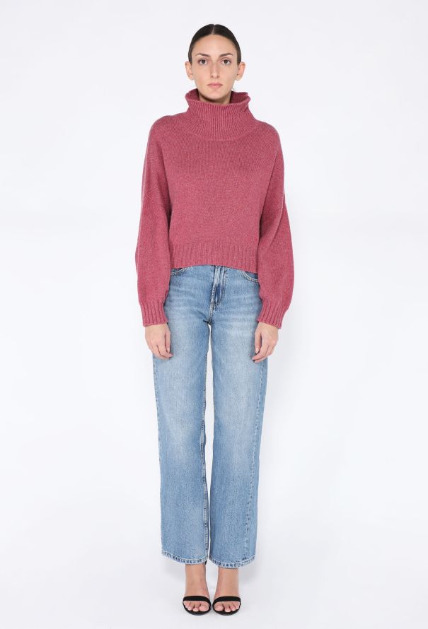 Céline Cropped Cashmere Turtleneck Sweater - 3