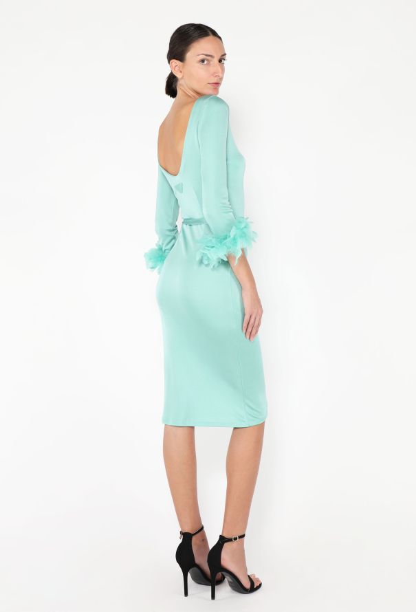 Prada Organzine Feather Trim Dress - 3 Prada Organzine Feather Trim Dress - 3