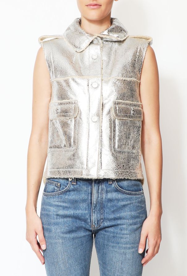 Pre-Fall 2008 Metallic Shearling Vest, Authentic & Vintage