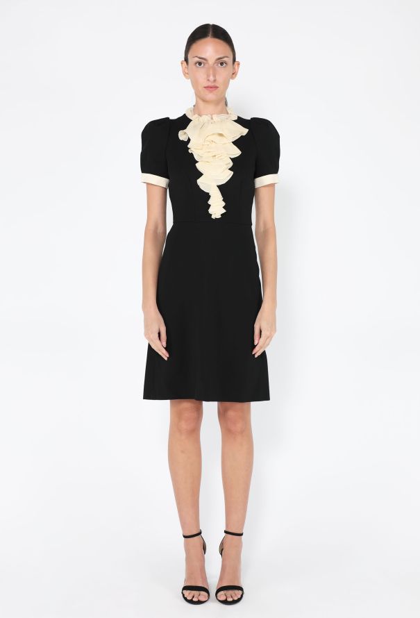 Gucci Tailored Crêpe Ruffle Front Dress - 1
