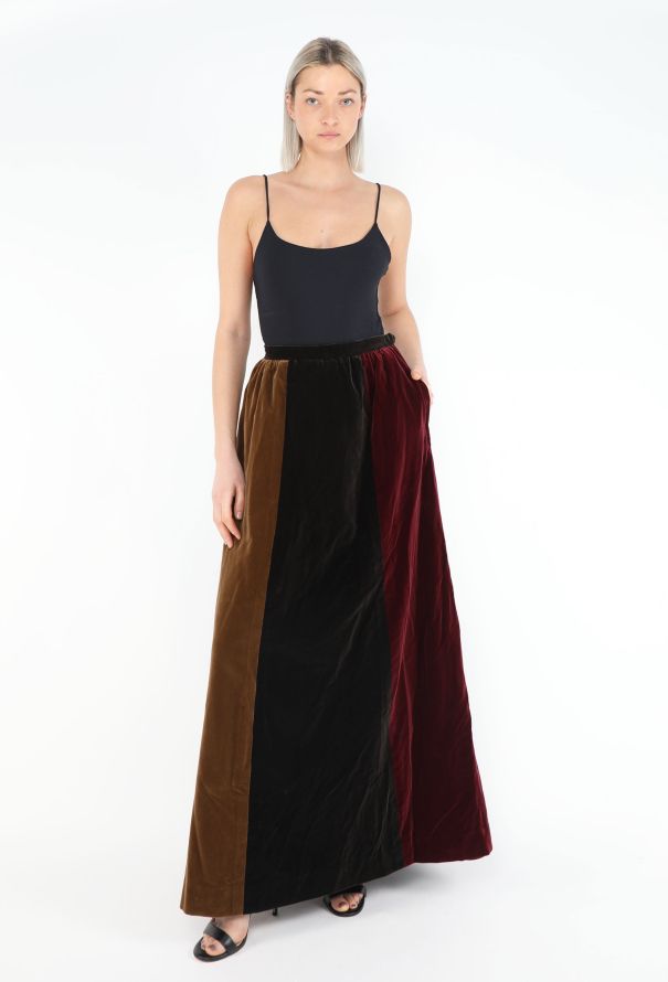 Saint Laurent COLLECTOR 1970 Striped Velvet Peasant Ensemble - 2