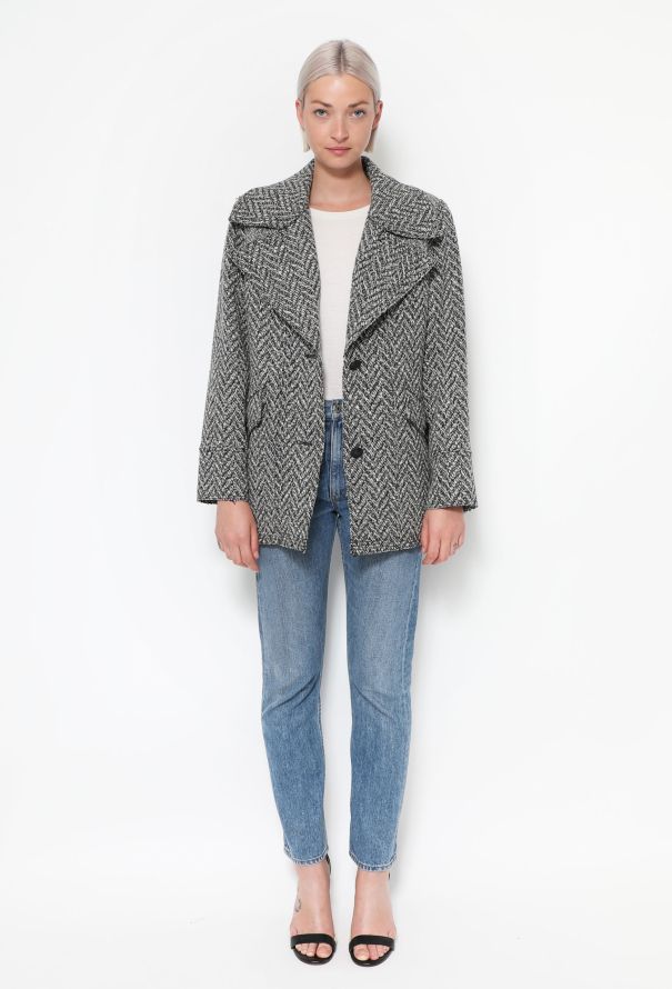 Chanel Wool Chevron 'CC' Jacket - 1