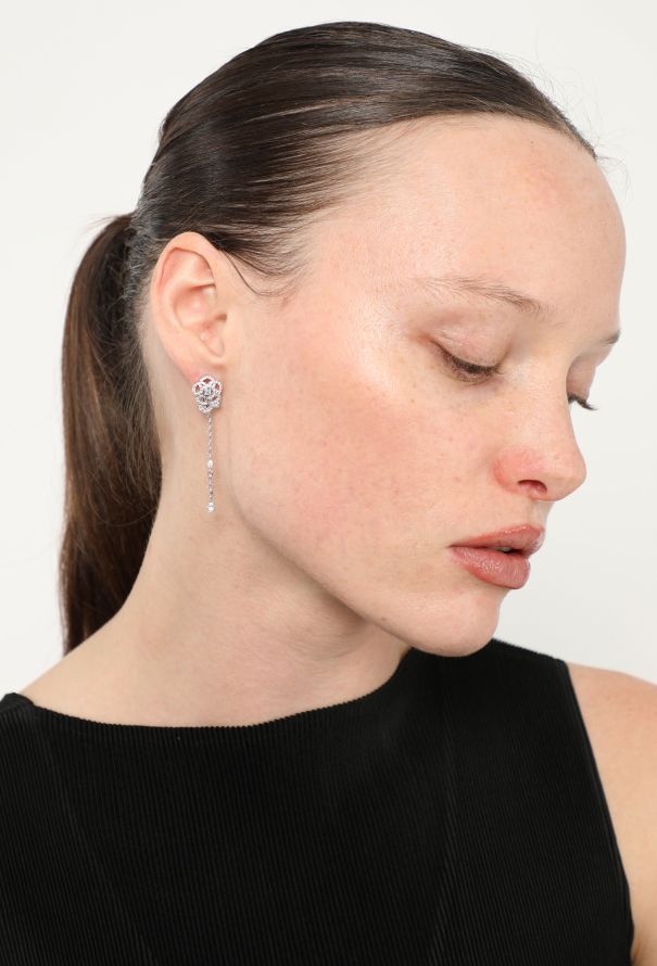 Chanel Sublime 18k White Gold & Diamond Camellia Earrings - 4 Chanel Sublime 18k White Gold & Diamond Camellia Earrings - 4