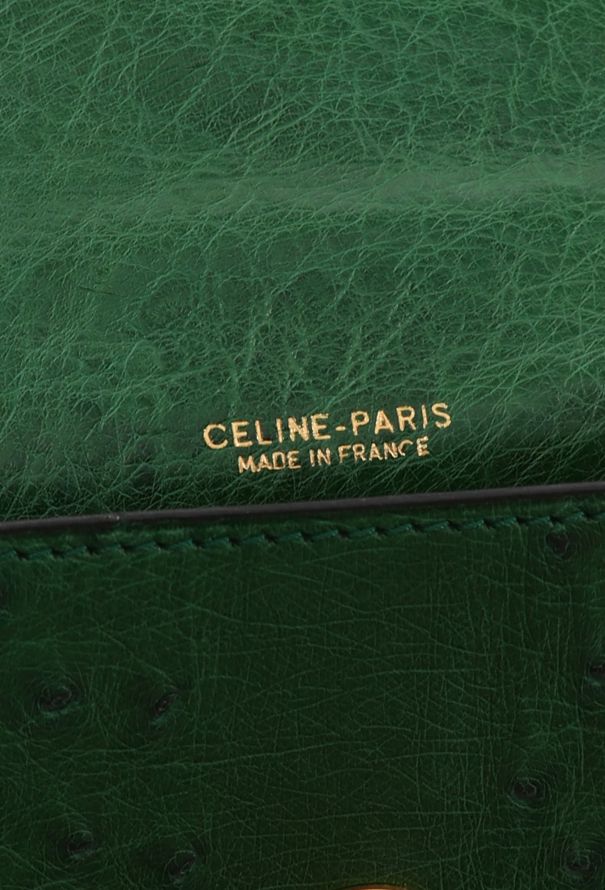 Céline Vintage Small Ostrich Top Handle Bag - 11