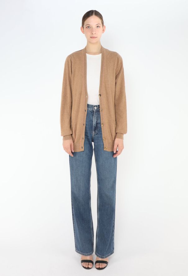 Céline Cashmere Contrast Stitch Cardigan - 2